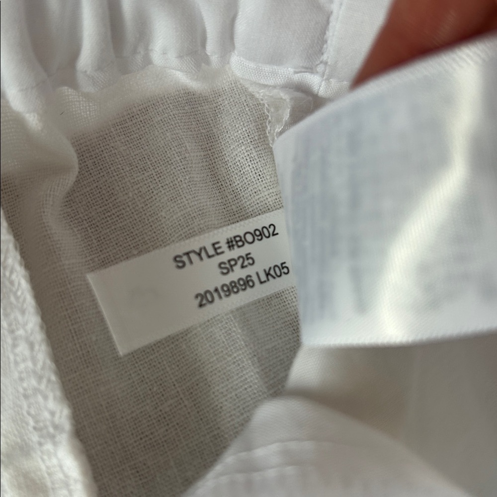 J. Crew white linen/cotton pull on casual sailor office pants loose tapered 12​ - Picture 5 of 10